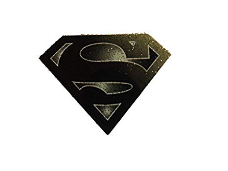 Small Black Superman Logo smooth iron on heat transfer.