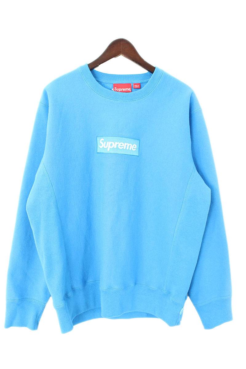 シュプリーム /SUPREME box logo crew neck sweat shirt (M/ blue) bb24#rinkan*S.