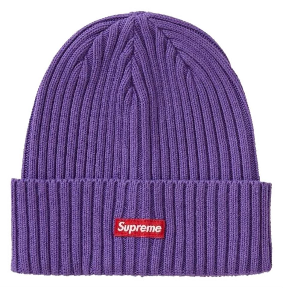 Supreme Purple Box Limited Edition Logo Ss19 Overdyed Beanie Hat.