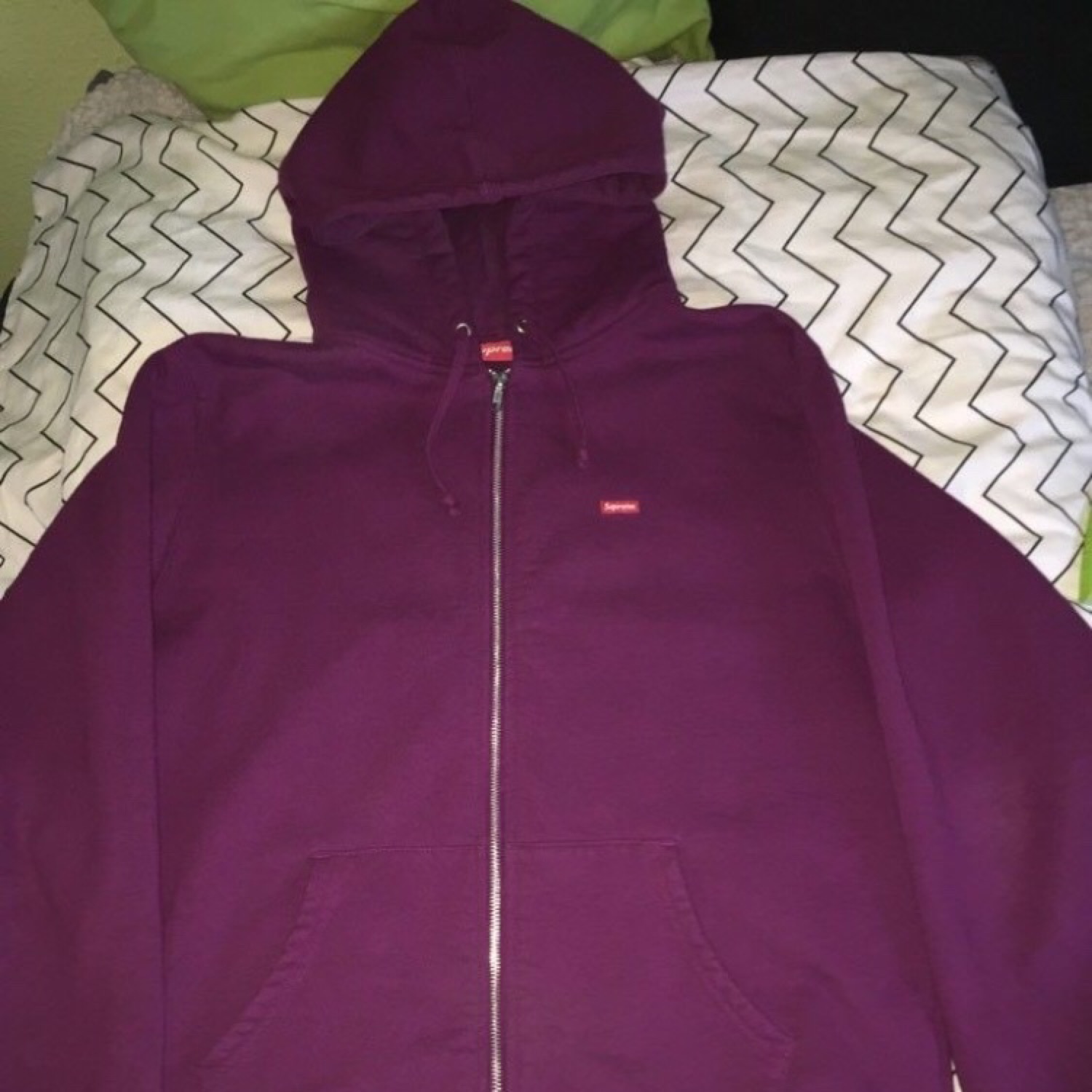 Supreme Small Box Logo Zip Hoodie.