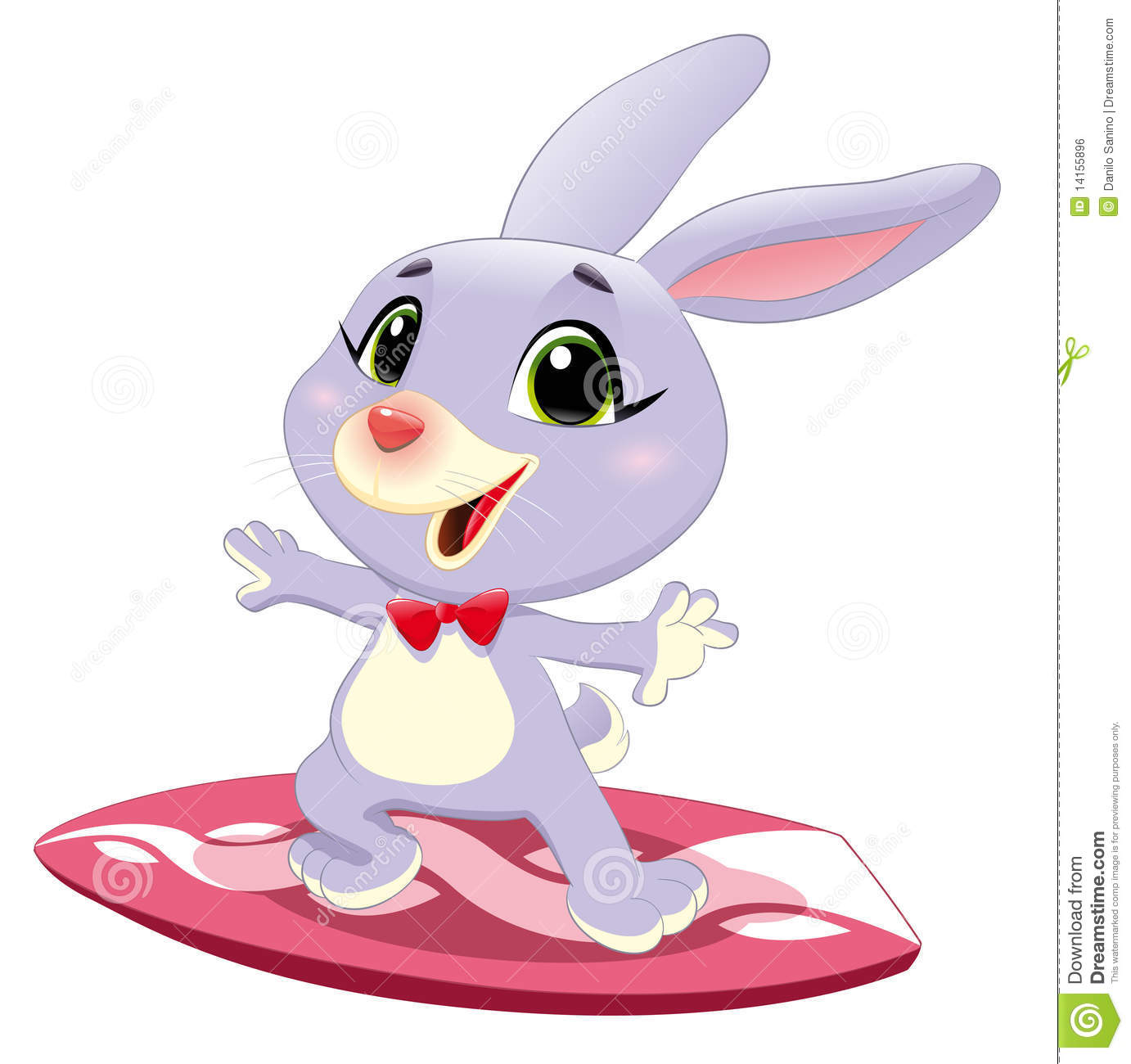 Bunny Rabbit With Surf. Royalty Free Stock Image.