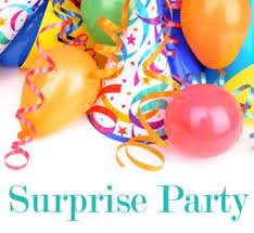 Surprise birthday party clipart.