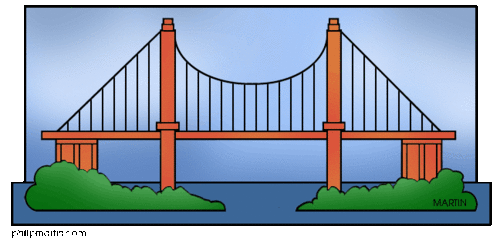Free Architecture Clip Art by Phillip Martin, Suspension Bridge.
