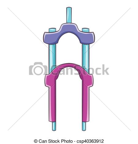 Vector Clip Art of Bicycle suspension fork icon, cartoon style.
