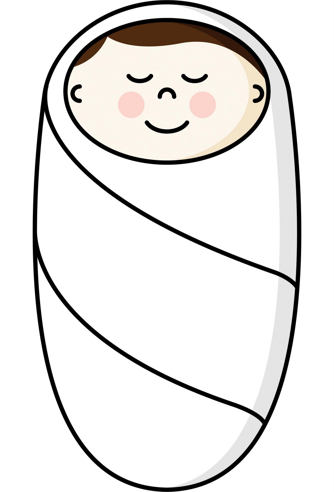Baby wrapped in blanket clipart.