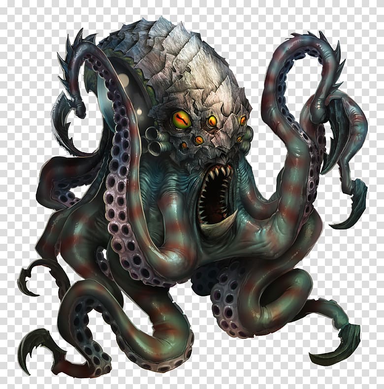 Gray and green monster octopus, Call of Cthulhu Hordes.