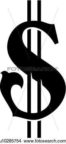 Clipart of , currency, dollar, dollar sign, dollar symbol, money.