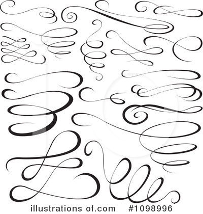 Calligraphy Swirls Clipart.