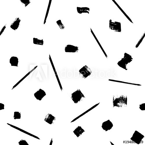 black and white dry paint brush strokes abstract seamless.