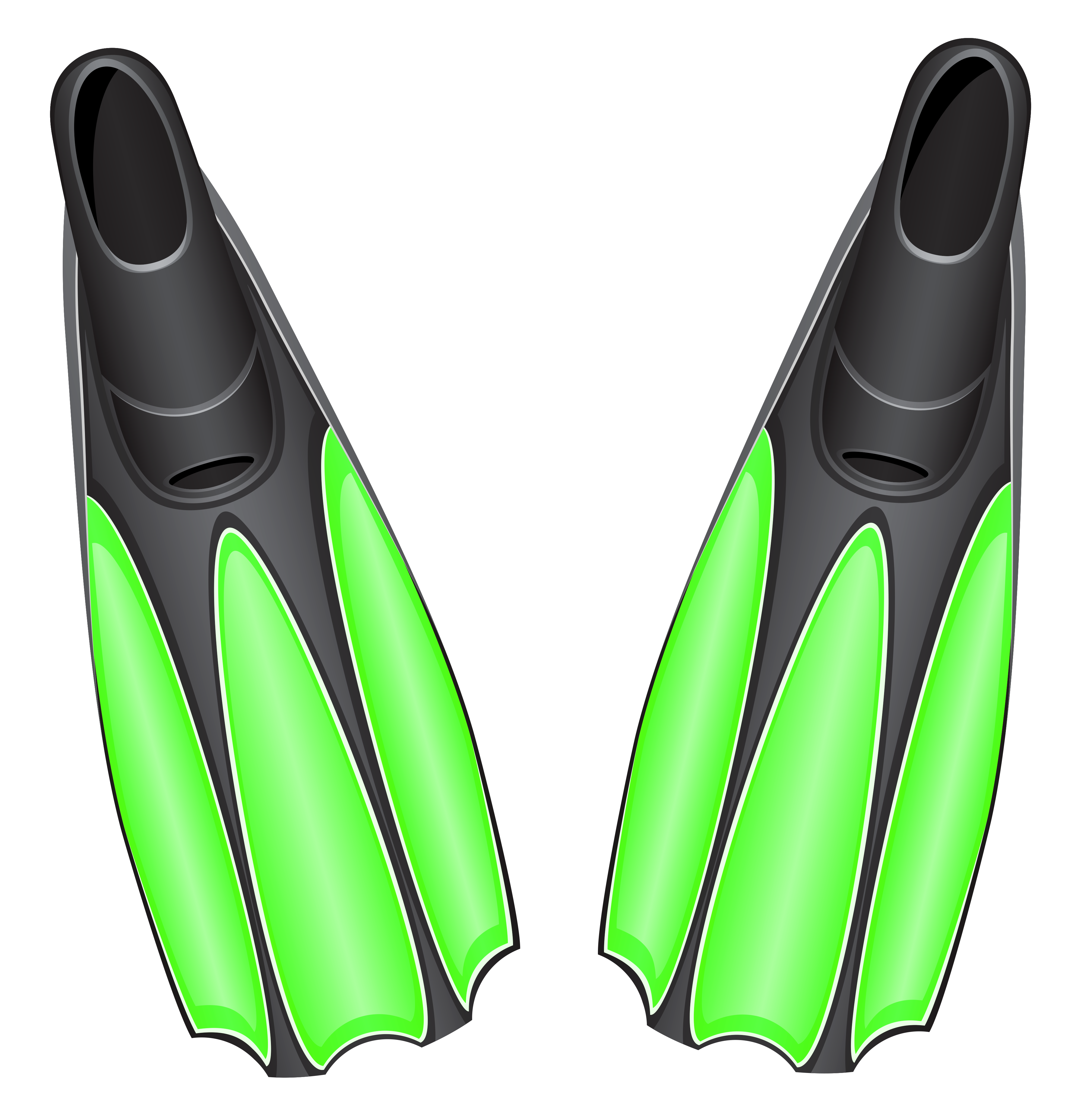 Transparent Green Swim Fins PNG Clipart.