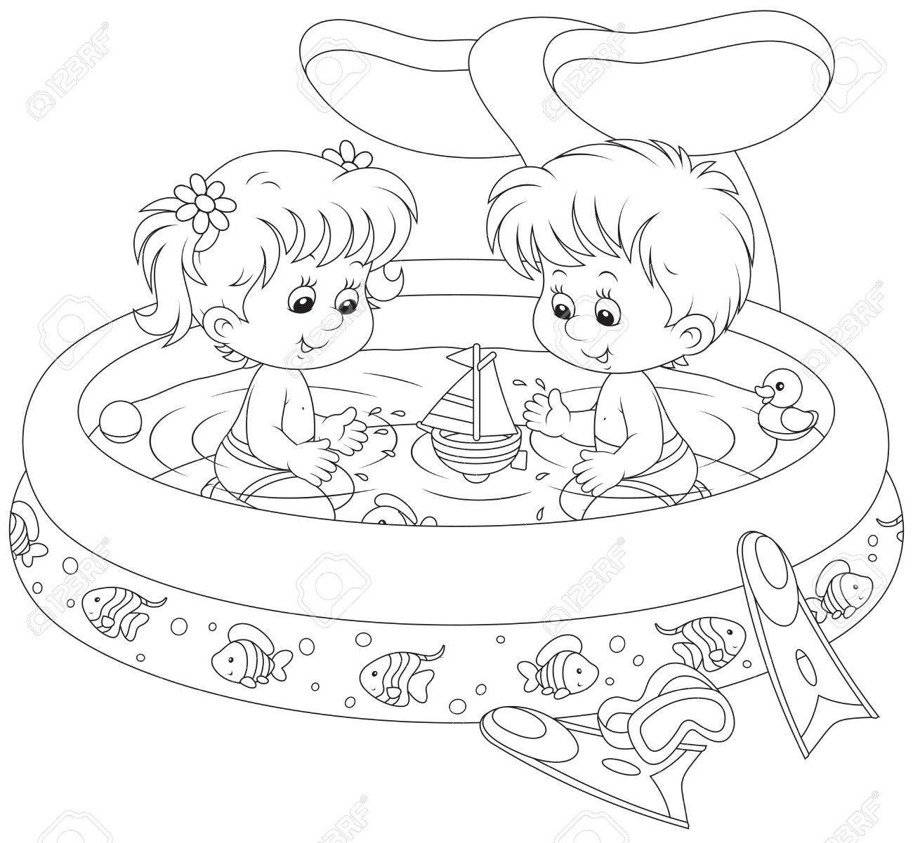 Children swimming clipart black and white 6 » Clipart Portal.