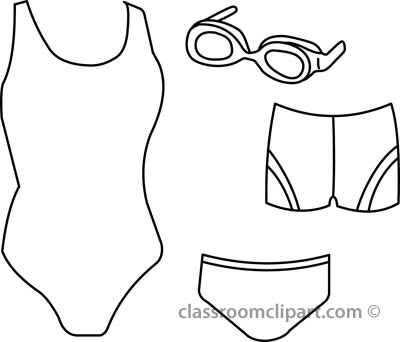 Boy In Swimming Suit Clipart.