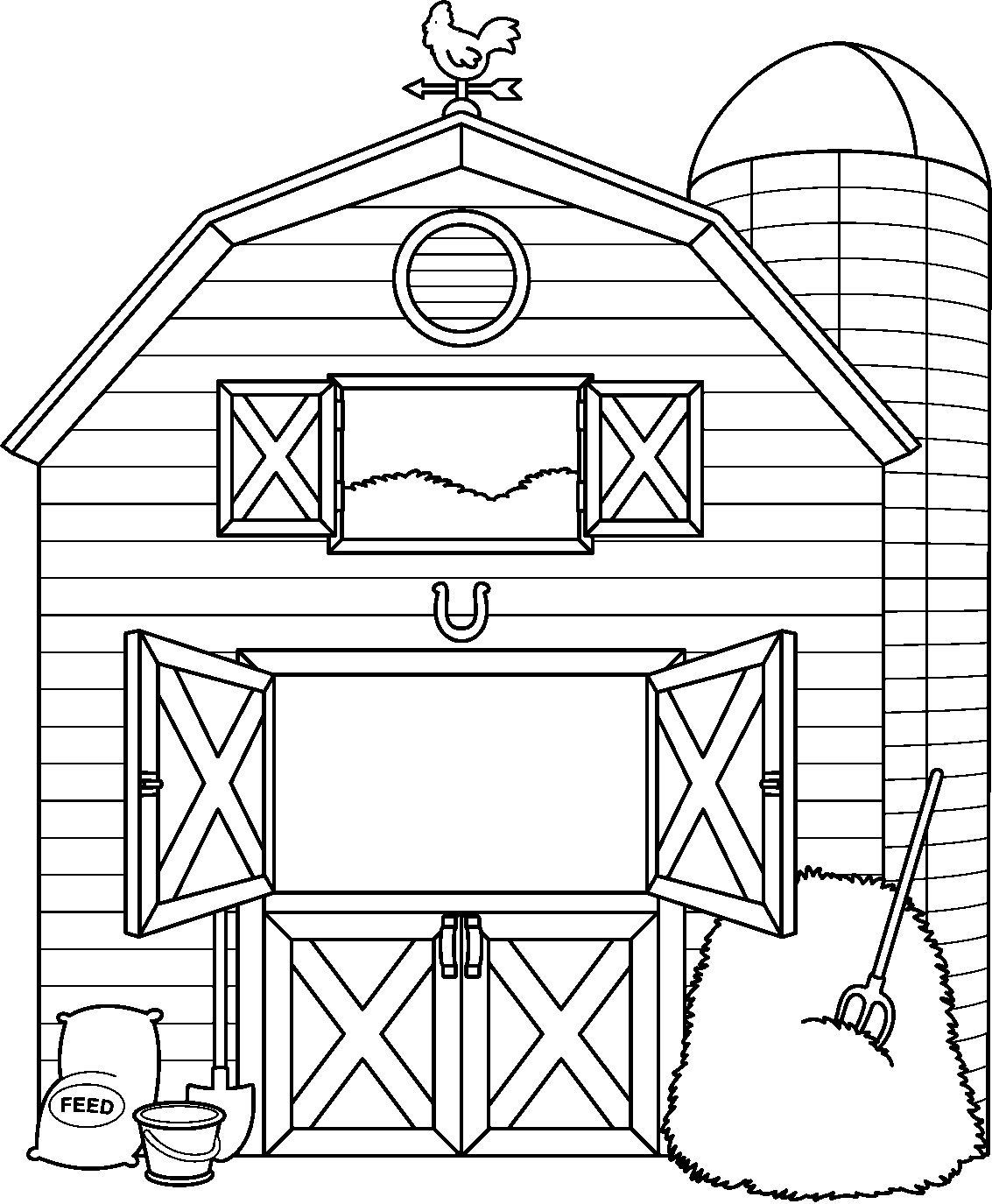 Free black and white barn clipart.