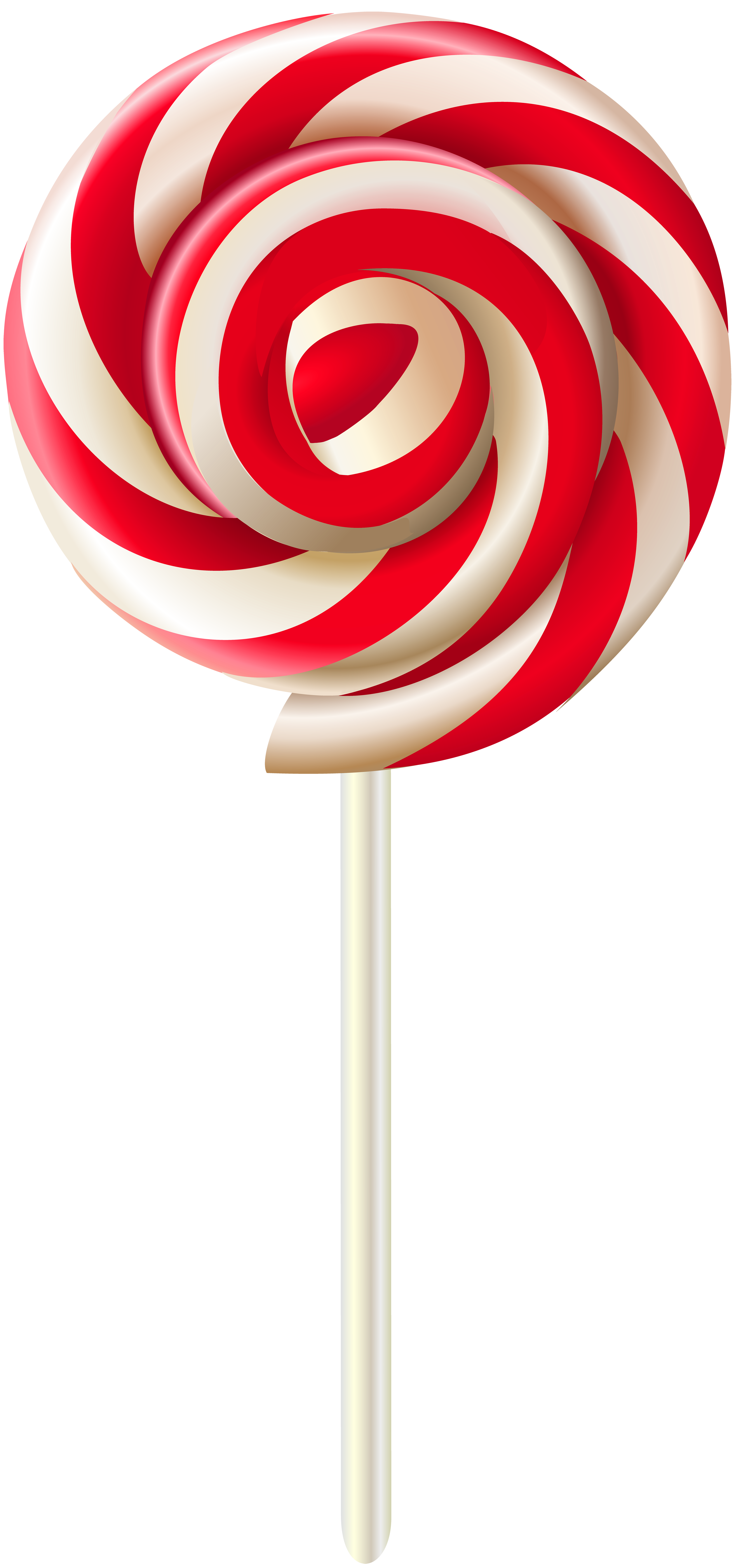 Red Swirl Lollipop Transparent PNG Clip Art Image.