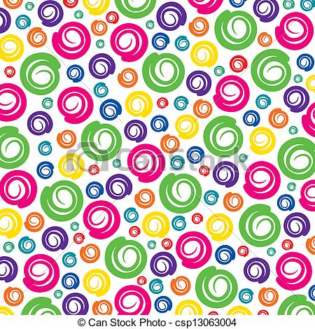Vector Clipart of colorful swirl pattern background stock vector.