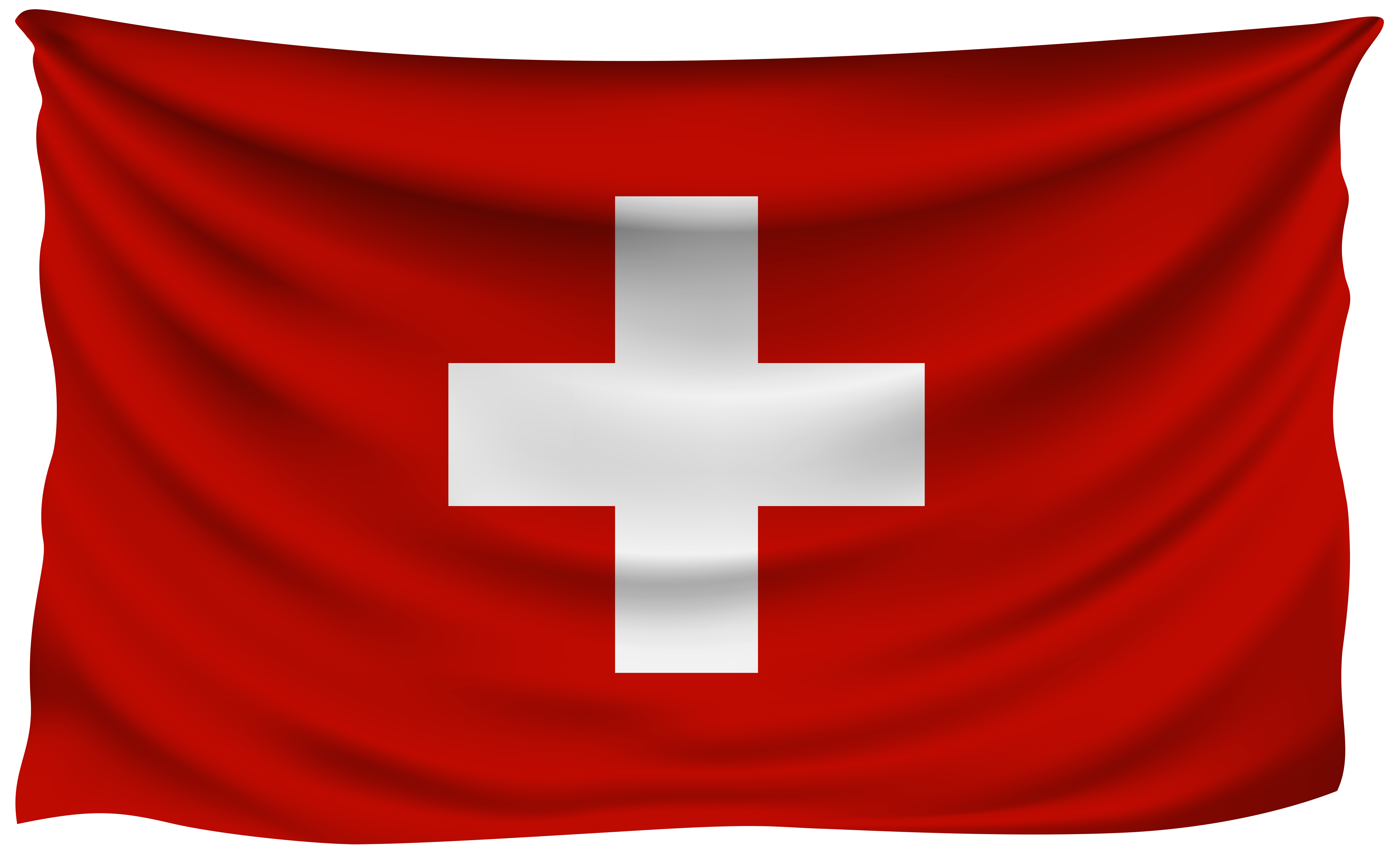 Switzerland Wrinkled Flag.