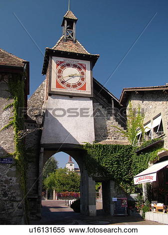 Stock Image of Switzerland, Europe, Vaud, St. Prex, La Cote.