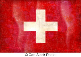 Clipart Vector of Swiss flag grunge.
