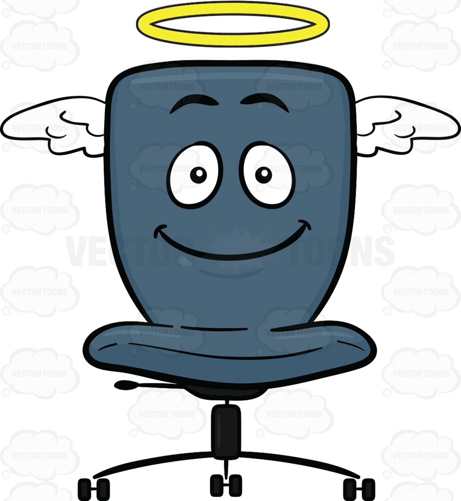 Angelic Looking Swivel Desk Chair Cartoon Clipart.