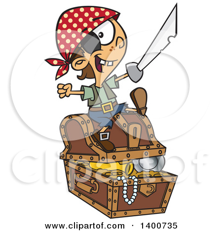 Clipart Illustration of a Male Pirate With Two Teeth, A Hook Hand.