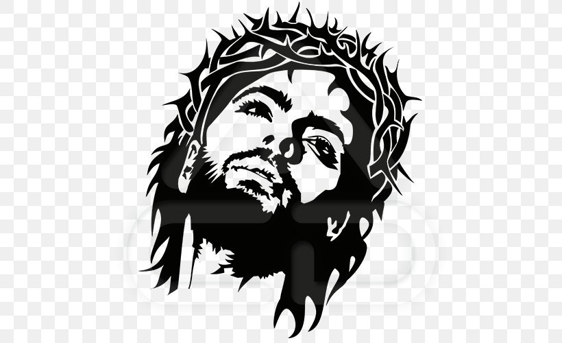 Holy Face Of Jesus Crown Of Thorns Drawing, PNG, 500x500px.