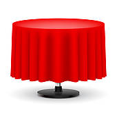 Round table with pink cloth clipart.