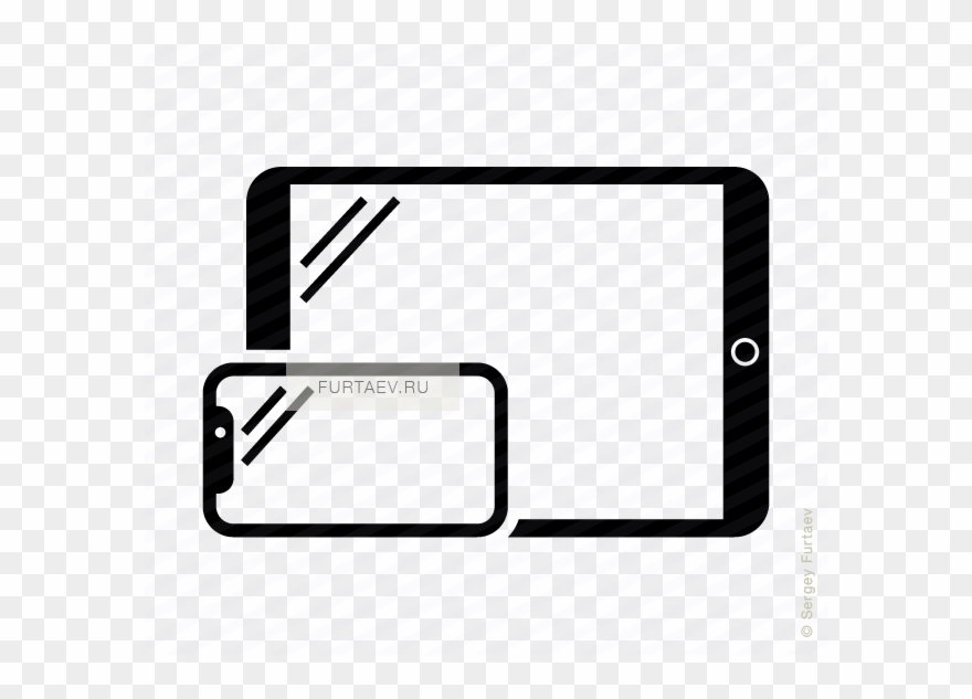 Vector Icon Of Horizontal Smartphone And Tablet Computer.