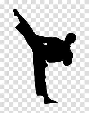 Man silhouette illustration, Karate Kick Martial arts.