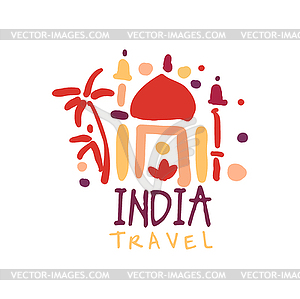 Travel to India logo with Taj Mahal.