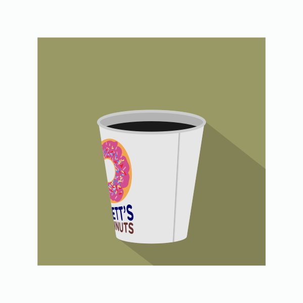 Vector clip art of takeaway coffee in cup.