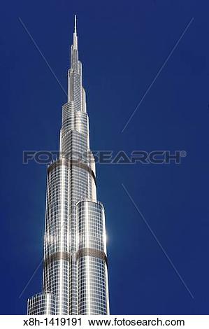 Stock Photography of Burj Khalifa tower the world's tallest.