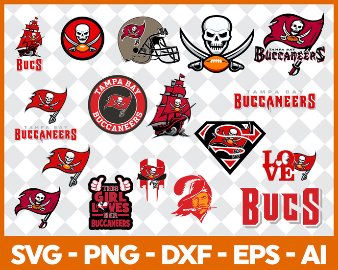 Tampa Bay Buccaneers SVG, Tampa Bay Buccaneers files, buccaneers logo,  football, silhouette cameo, cricut, digital clipart, layers, png dxf.