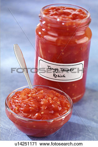 Stock Photography of Tangy Tomato Relish.