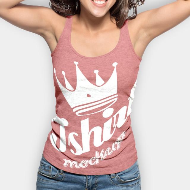 female apparel tank top front psd mock up Template for Free.