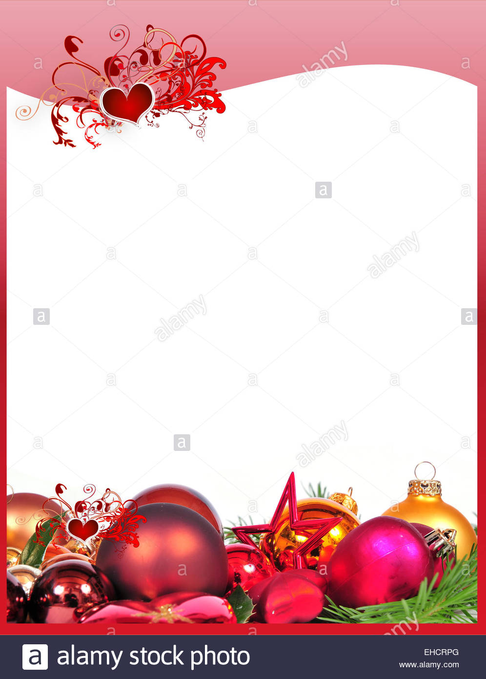 Christmas Stationery Background Stock Photo, Royalty Free Image.