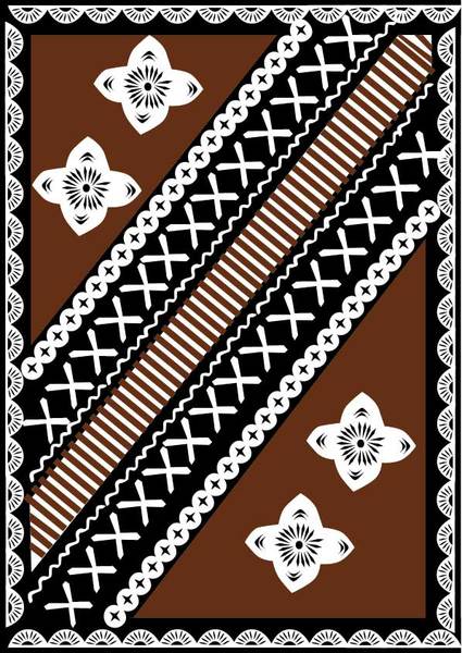 Free Fijian Tapa Design Vector Clipart Graphic.