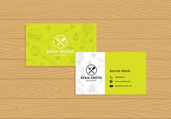 Name Card Restaurant Template Free Vector.