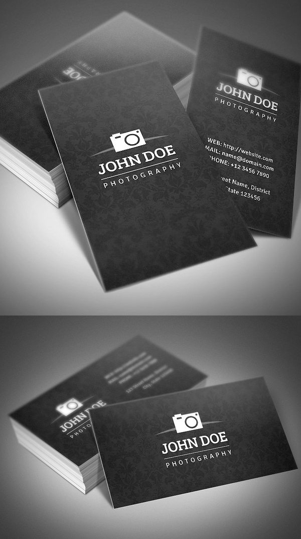 Plantillas PSD de tarjetas de presentación para fotógrafos.