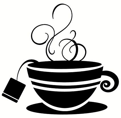 Wall Décor Plus More WDPM2109 Striped Teacup with Steam Kitchen Wall Art  Vinyl Sticker Decal, 12x11.5.