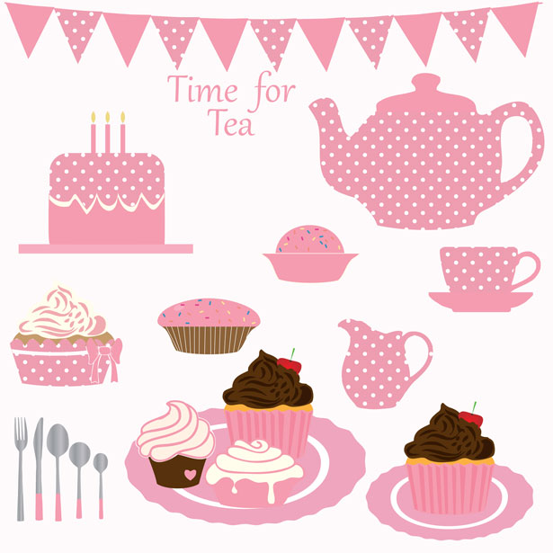 Cupcake Tea Party Clipart Free Stock Photo.