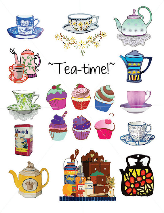 Printable Tea Cups, Tins, Graphics of Pots, Tea Related.