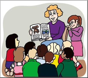 Clip Art: Teacher Reading to Class Color I abcteach.com.