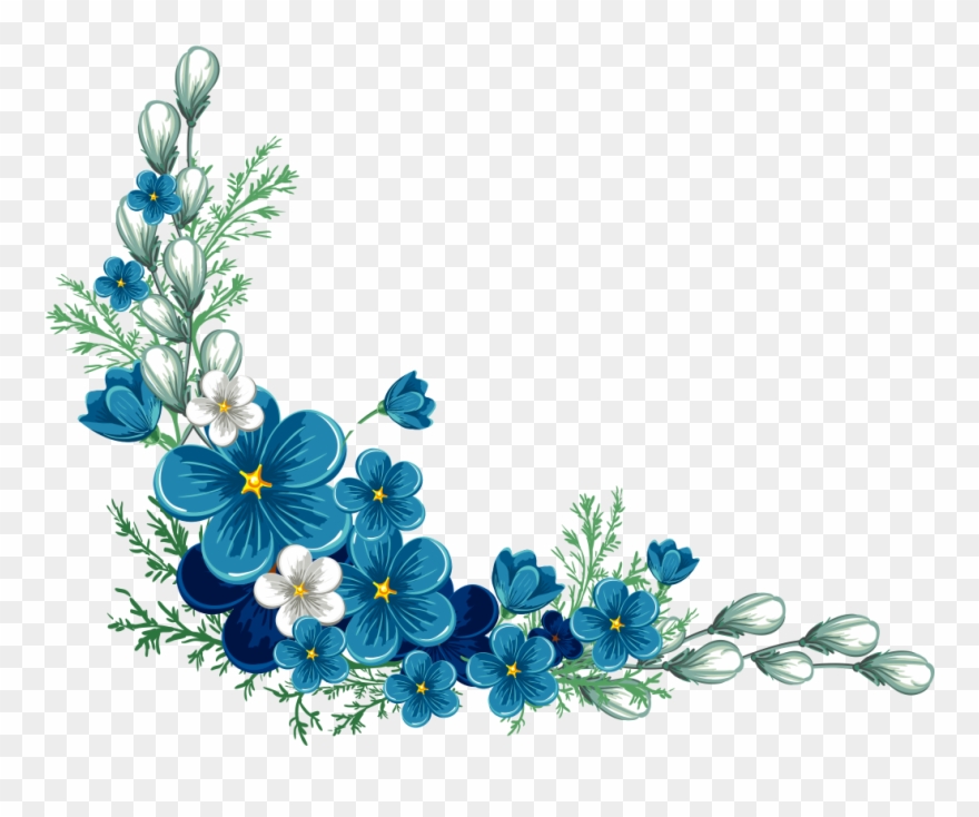 Teal Flower Border Clipart Png 10 Free Cliparts Download Images On