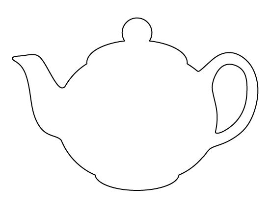 Teapot pattern. Use the printable outline for crafts.