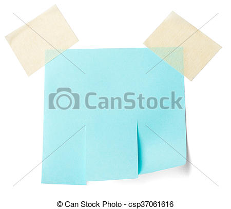 Stock Photography of Blank blue paper with tear off tabs. Isolated.