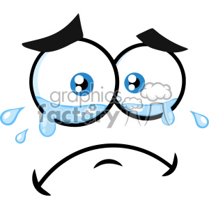 10857 Royalty Free RF Clipart Crying Cartoon Funny Face With Tears And  Expression Vector Illustration clipart. Royalty.