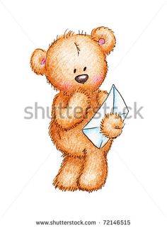 a couple of cute teddy bears on white background.