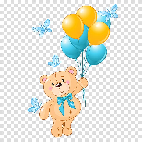 teddy bears with balloons