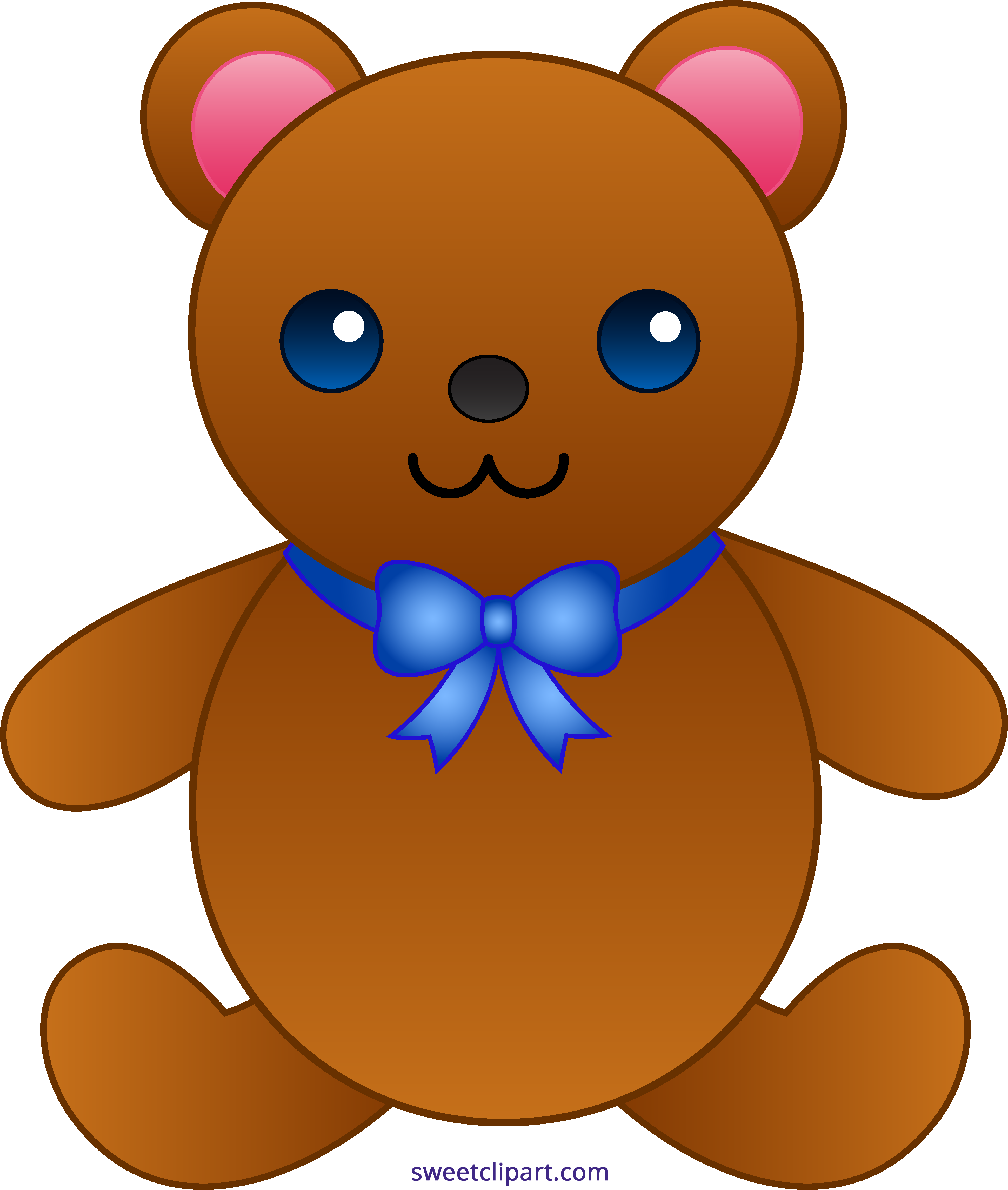 Cute Teddy Bear With Bowtie Clipart.