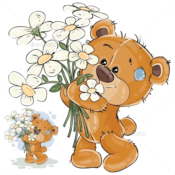 flowers in bear shape